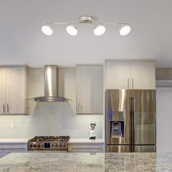 Pratford 2.6 ft. 4-Light Brushed Nickel Integrated LED Fixed Track Lighting Kit