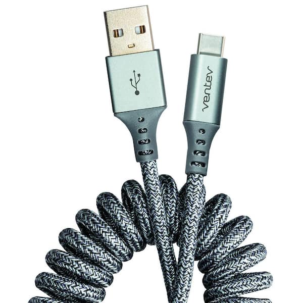 14 in. Chargesync USB-C Helix Cable in Grey