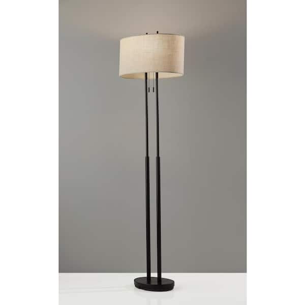 Duet 62 in. H Bronze Floor Lamp