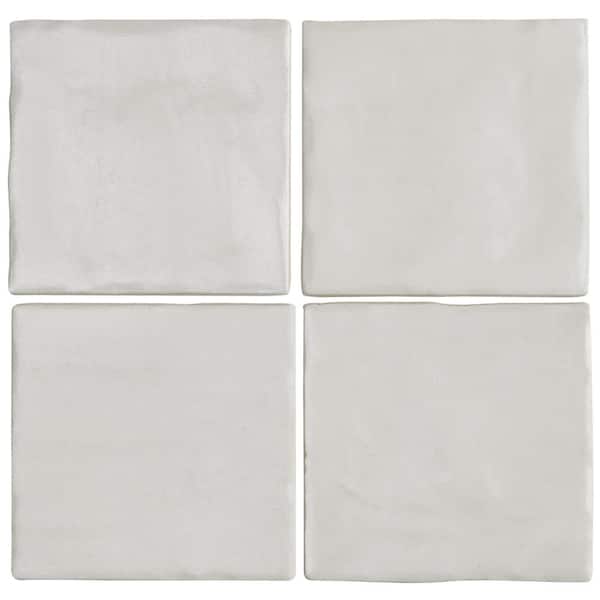 Amagansett Gin White 4 in. x 4 in. Mixed Finish Ceramic Wall Tile (5.38 Sq. Ft. / Case)