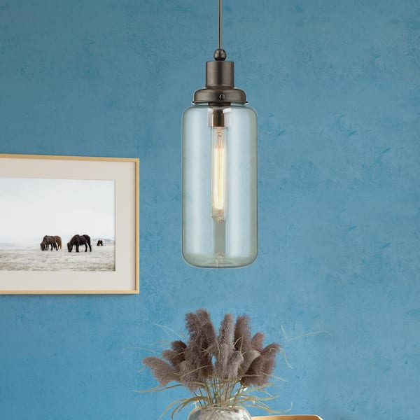 Art Glass Mini Pendants 1 Light English Bronze Mini Pendant