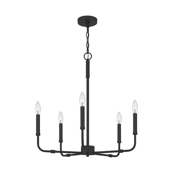 Abner 5-Light Matte Black Chandelier