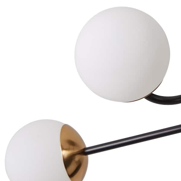 28 in. Modern 4-Light Black Semi Flush Mount Industrial Black and Gold Sputnik Chandelier