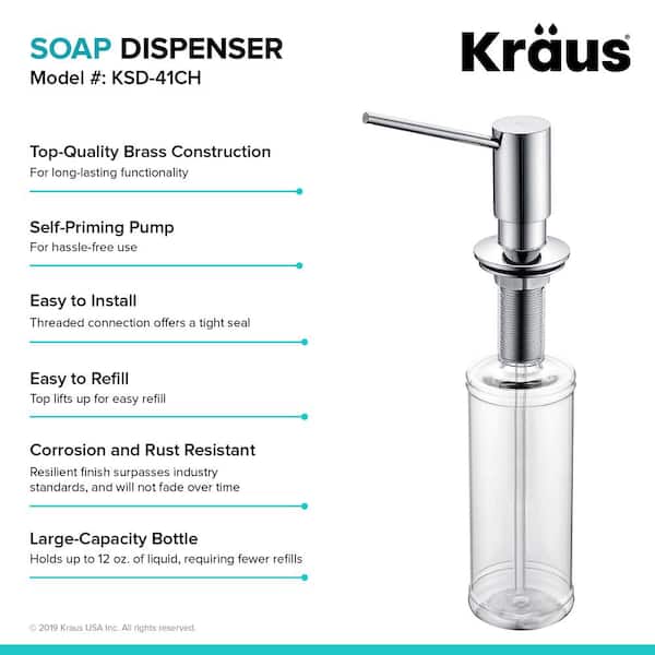 Kitchen Soap and Lotion Dispenser in Chrome