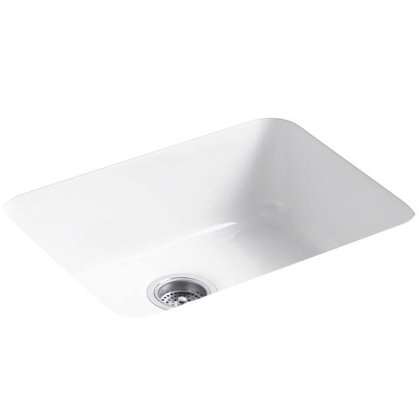 Iron Tones Dual Mount Cast Iron 24 in. Single Bowl Kitchen Sink in White