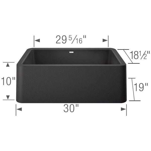 IKON Silgranit 30 in. Single Bowl Anthracite Granite Composite Farmhouse Apron Front Kitchen Sink