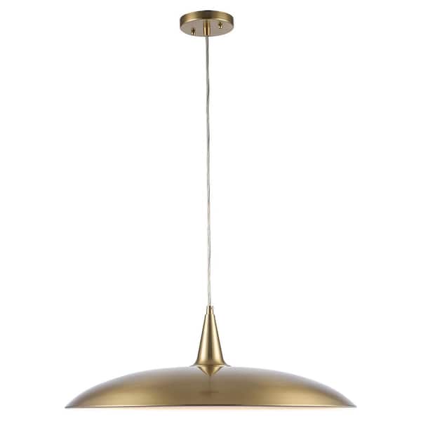 3-Light Brass Pendant Light Fixture with Metal Dome Shade