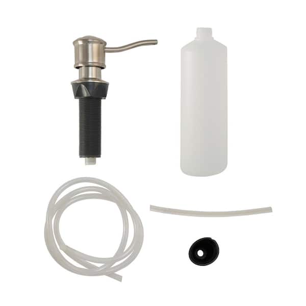 Soap Dispenser with Curved Nozzle in Brushed Nickel