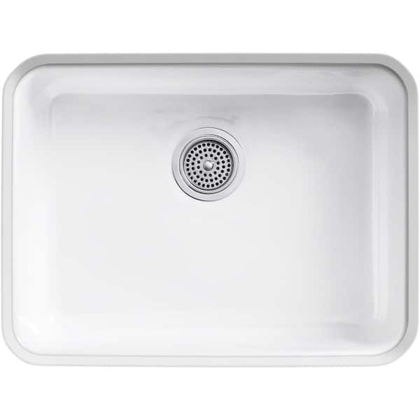 Iron Tones Dual Mount Cast Iron 24 in. Single Bowl Kitchen Sink in White