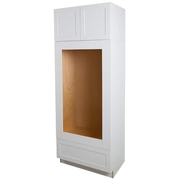 Cambridge White Shaker Stock Ready-to-Assemble Double Oven Kitchen Cabinet (33 in. W x 24.5 in. D x 90 in. H)
