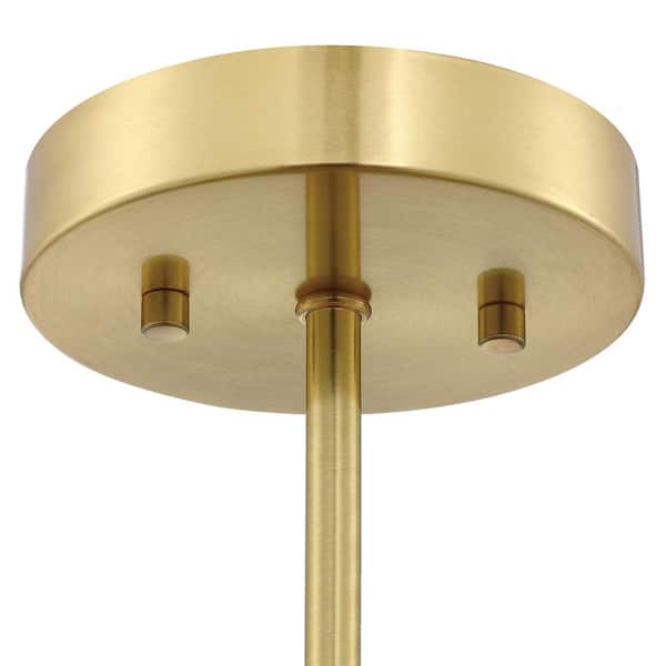 Gracelyn Modern 14.36 in. 1-Light Satin Gold Smart Semi-Flush Mount Ceiling Light with Clear Seedy Glass Globe Shade