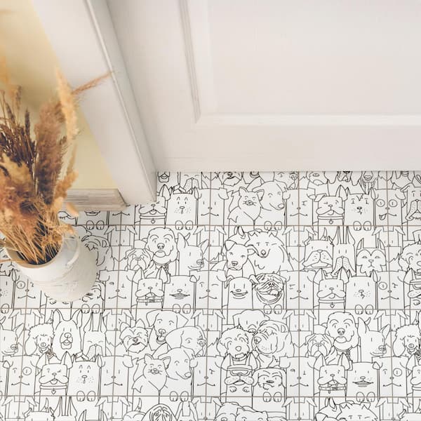Oh My Dog 9-3/4 in. x 9-3/4 in. Porcelain Floor and Wall Tile (10.88 sq. ft./Case)