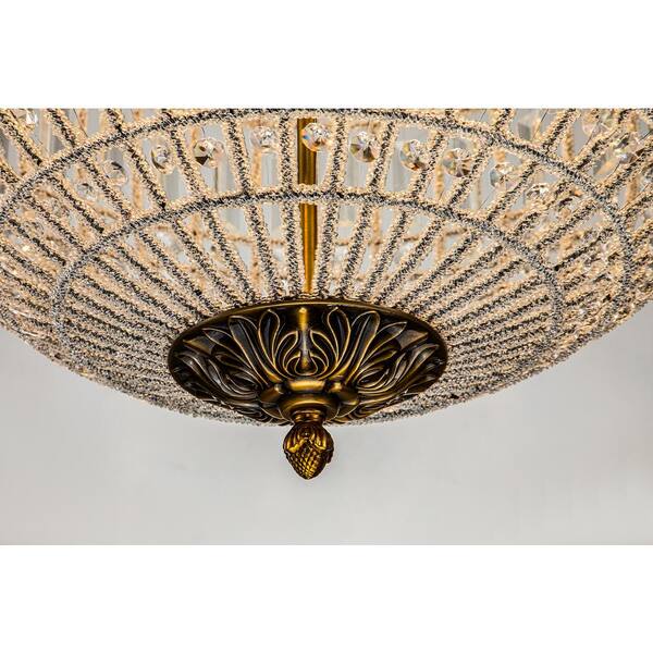 Allenglade 5-Light Unique Antique Gold Globe Chandelier with Crystal Accents