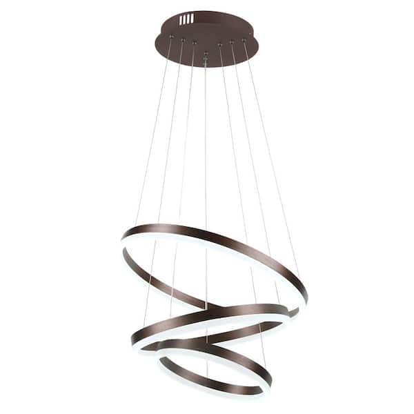 Carson 3-Light Integrated LED Brown Chandelier