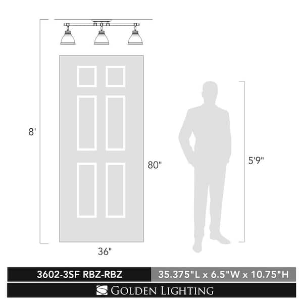 Duncan 3-Light Rubbed Bronze Semi-Flush Mount