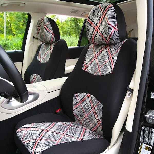 Tartan57 Plaid Print 47 in. x 23 in. x 1 in. Seat Covers - Combo Full Set