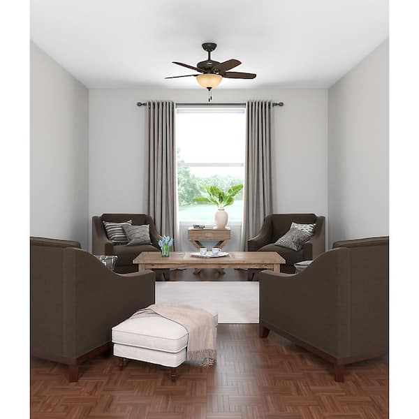 Builder Small Room 42 in. Indoor New Bronze Bowl Ceiling Fan with Light Kit
