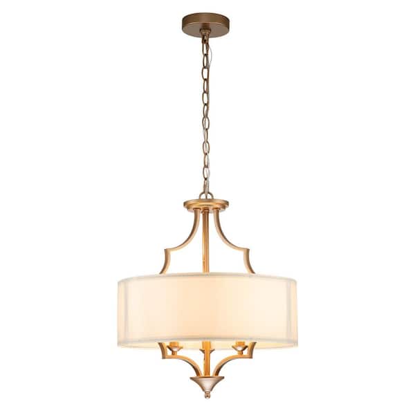 Fricke 3-Light Drum Shade Chandelier with Farmhouse Fabric Shade