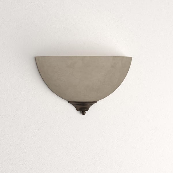 1-Light Old Bronze Sconce with Tuscan Suede Glass Shade