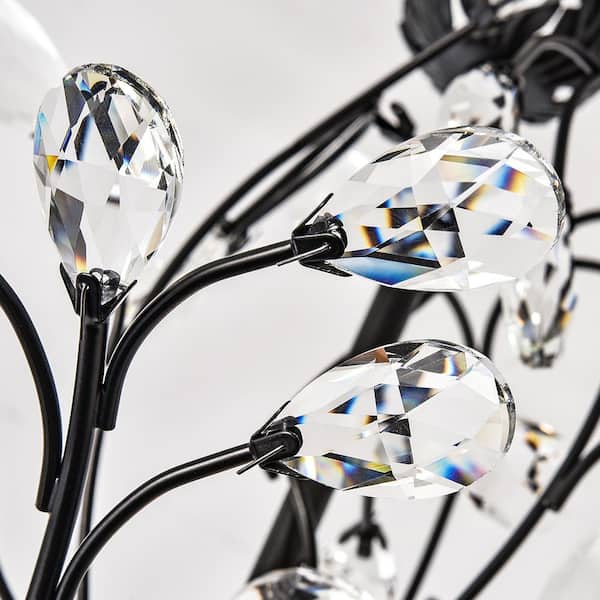 Chicago 4-Light Black Unique Classic/Traditional Chandelier with Crystal Accents