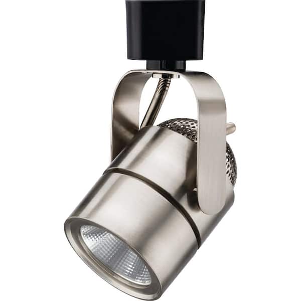 Brushed Nickel Integrated LED Linear Track Round Back Head Light Fixture