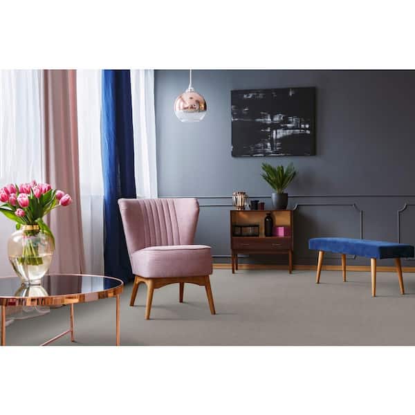 Adalida - Nickel - Gray 40 oz. SD Polyester Pattern Installed Carpet