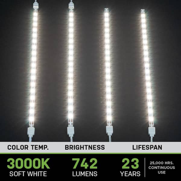 12 in. LED Linkable White Flexible Tape Under Cabinet Light Kit (4-Strip Pack)