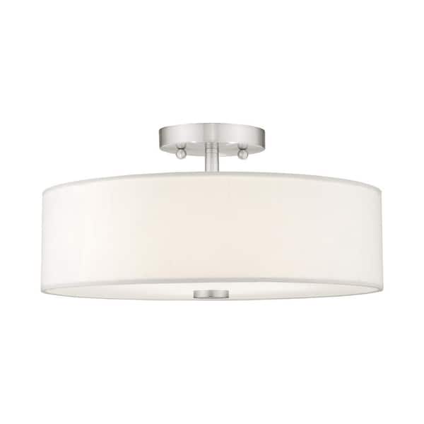 Mercury 3 Light Brushed Nickel Flush Mount