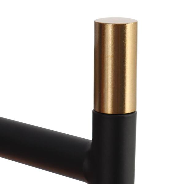 6-Light Black Modern Island Chandelier, Transitional Brass Gold Adjustable Hanging Pendant with Clear Cylinder Shade