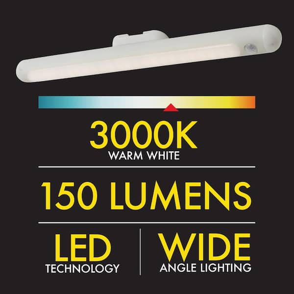 13 in. Rechargeable Wireless Integrated LED White Motion Activated Closet and Under Cabinet Light