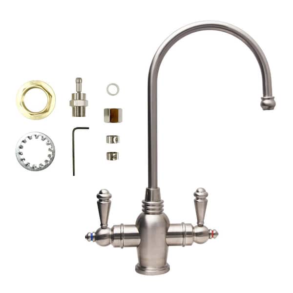 Arlington 2-Handle Instant Hot and Cold Reverse Osmosis Drinking Water Dispenser Faucet in Brushed Nickel