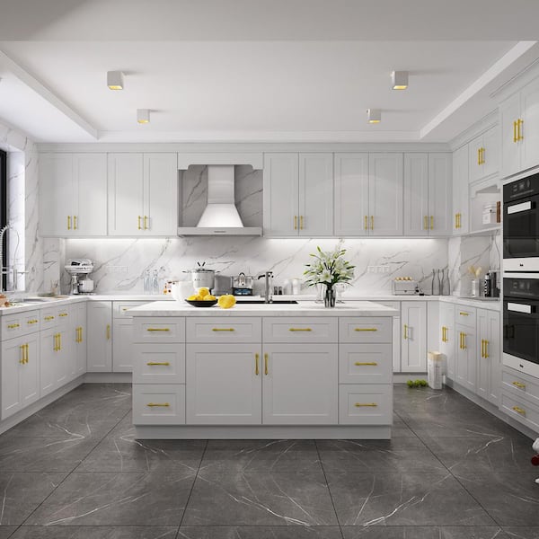 33 in. W x 34-1/2 in. H x 24 in. D Painted Shaker Style Ready to Assemble Base Cabinet