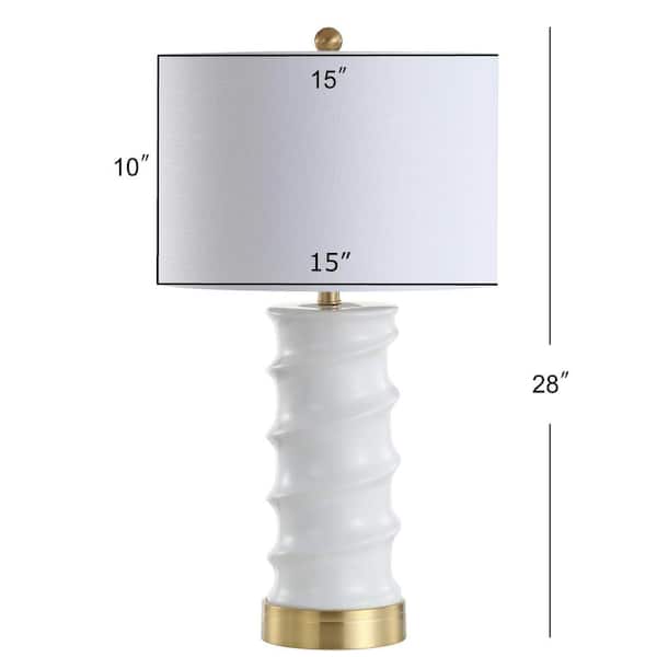 Taipei 28 in. White/Gold LED Table Lamp
