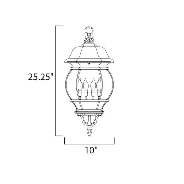 Crown Hill 4-Light Black Outdoor Hanging Lantern