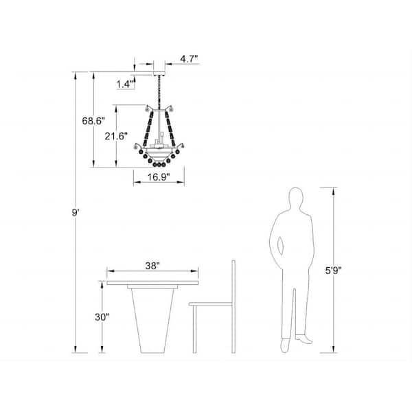 Cheyenne 6 -Light Unique/Statement Empire Chandelier with Crystal Accents