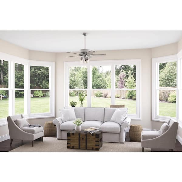 Bennett 44 in. Indoor Brushed Nickel Ceiling Fan with Light Kit and Remote Control