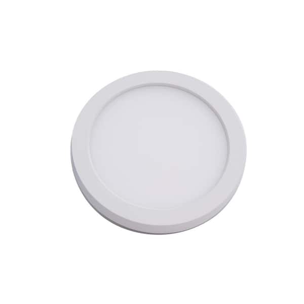 Round 5 in. 1-Light White LED Flush Mount