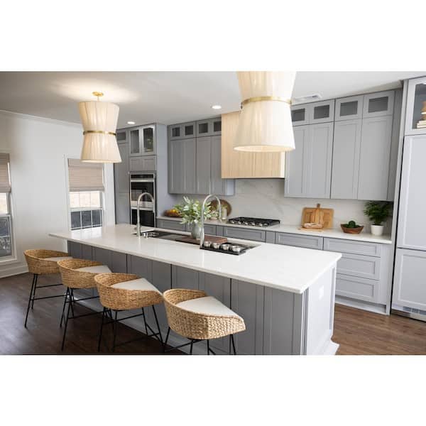 Bremen 42 in. W x 24 in. D x 34.5 in. H Gray Plywood Assembled Sink Base Kitchen Cabinet with Soft Close