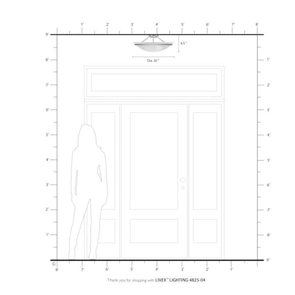 Providence 3-Light Black Incandescent Ceiling Semi-Flush Mount