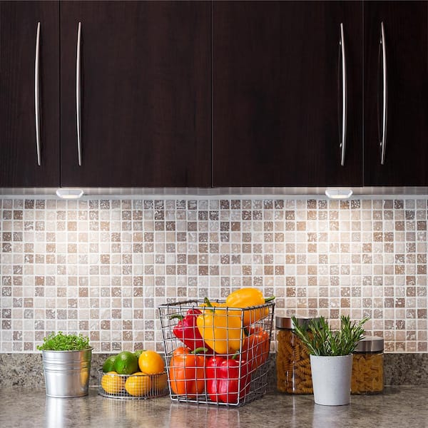 3 in. Square White LED Battery Operated Puck Light with Motion Sensor (3-Pack)