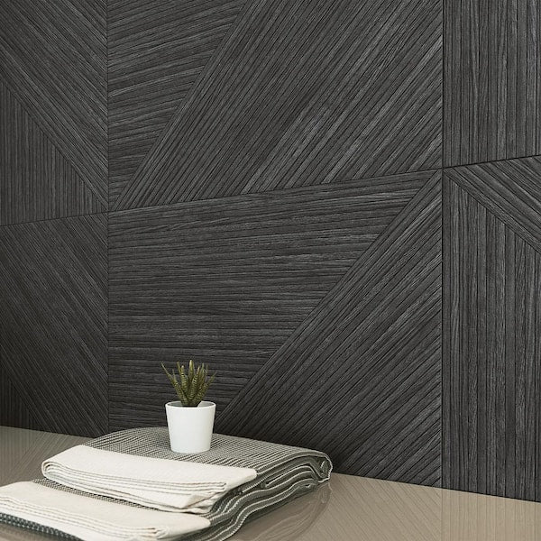 Luxury Ribbed Charcoal 23.62 in. x 47.24 in. Matte Porcelain Wall (15.49 sq. Ft./Case)