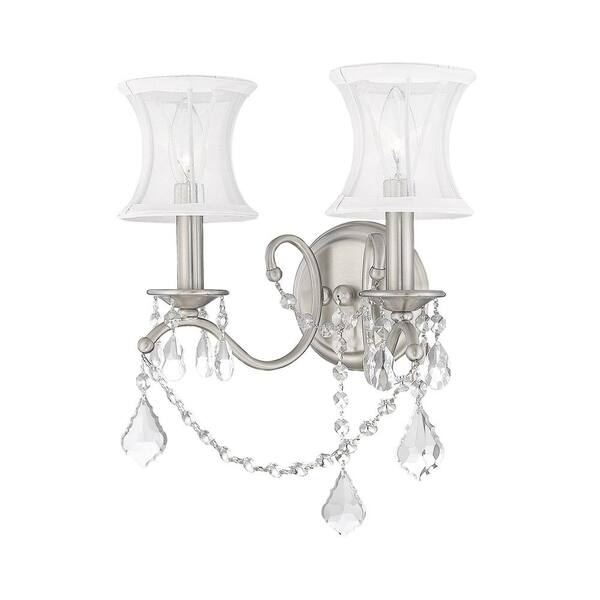 Newcastle 2 Light Brushed Nickel Wall Sconce