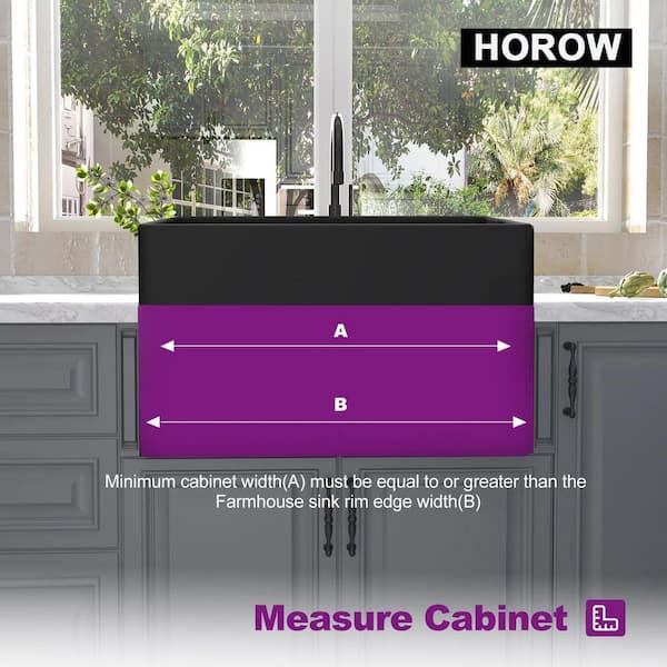 Fireclay 30 in. L x 18 in. W Black Single Bowl Farmhouse Apron Kitchen Sink with Grid and Strainer