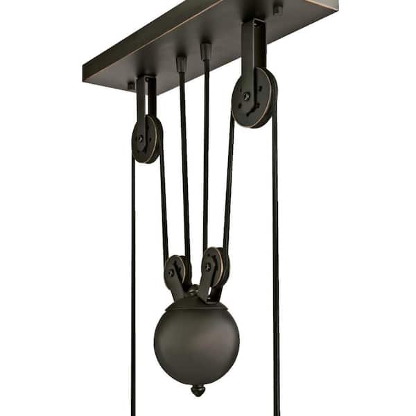 Iron Hill 3-Light Oil Rubbed Bronze Island Pulley Pendant