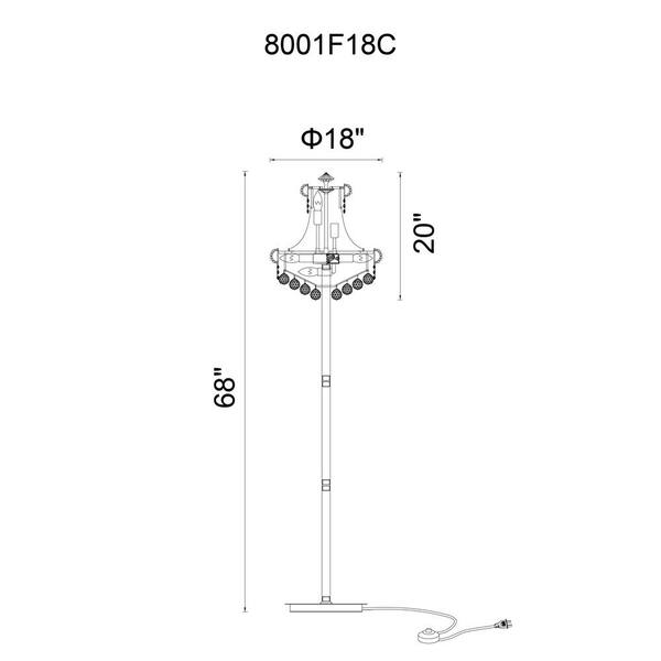 Empire 8 Light Floor Lamp With Gold Finish