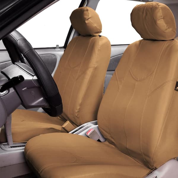 PU Leather 47 in. x 23 in. x 1 in. Rome Half Set Front Seat Covers