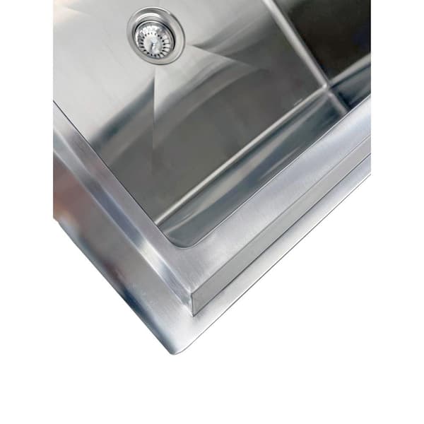 All-in-One 30 in. Stainless Steel Wall Mount Commercial Utility Kitchen Sink with Faucet