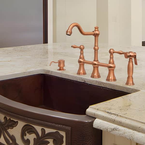 Built in Copper Soap Dispenser Refill from Top with 17 oz. Bottle - 3 Years Warranty