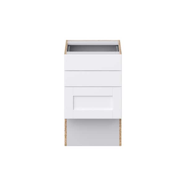 Mancos Glacier White Shaker Assembled 18 in. W x 30 in. H x 21 in. D Vanity ADA Drawer Base Cabinet with 3-Drawers