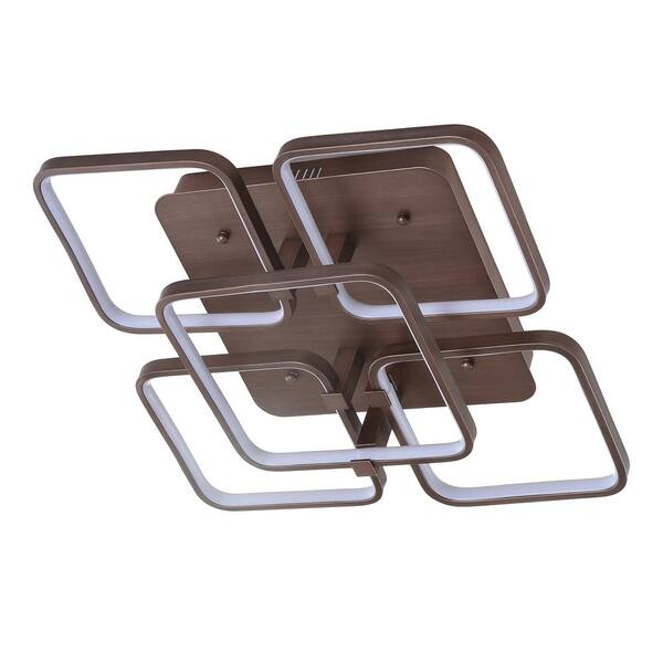 Sebastian 17.5 in. Coffee Integrated LED Metal Flush Mount Ceiling Light